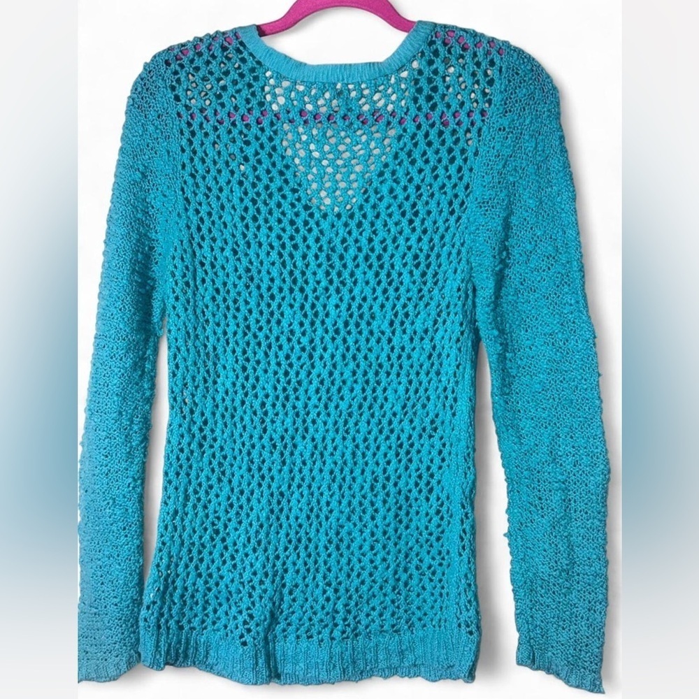 Aeropostale Women's V-Neck Turquoise Sweater - Picture 4 of 4